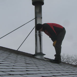 home inspector on roof